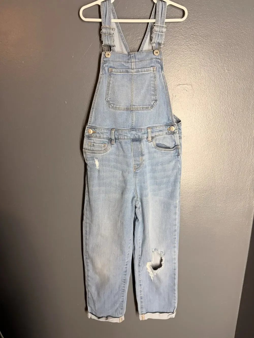 Oshkosh B’gosh Girls Denim Skirtall Dress Overalls Size 12